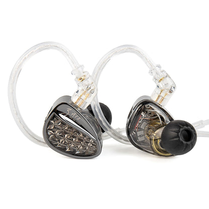 KZ ZA12 in Ear Monitor, 2DD+4BA Hybrid Wired Earbuds, KZ in Ear Monitor, Gaming Earbuds,Silver-Plated IEM Cable for Audiophile (No Microphone, Matte Black)