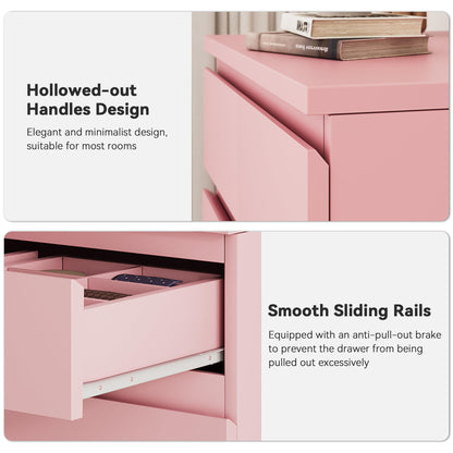 Jocoevol Pink Tall 8 Drawer Dresser for Bedroom,Dressers & Chests of Drawers with Jewelry Storage,Wood Storage Dresser with Deep Drawers for Living Room Hallway Entryway(55.3" L*23.6" W*15.7")