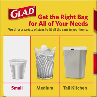 Glad Trash Bags | Small 4 Gallon White Garbage Bags - 30 Count for Easy Cleanup