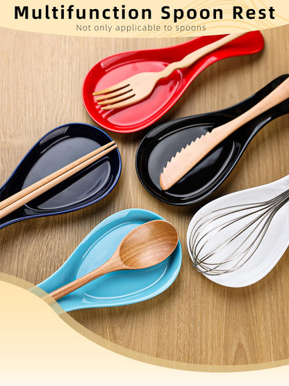 GDCZ Porcelain Spoon Rest - Large Spoon Holder Utensil Rest for Kitchen Counter Stove Top, Navy