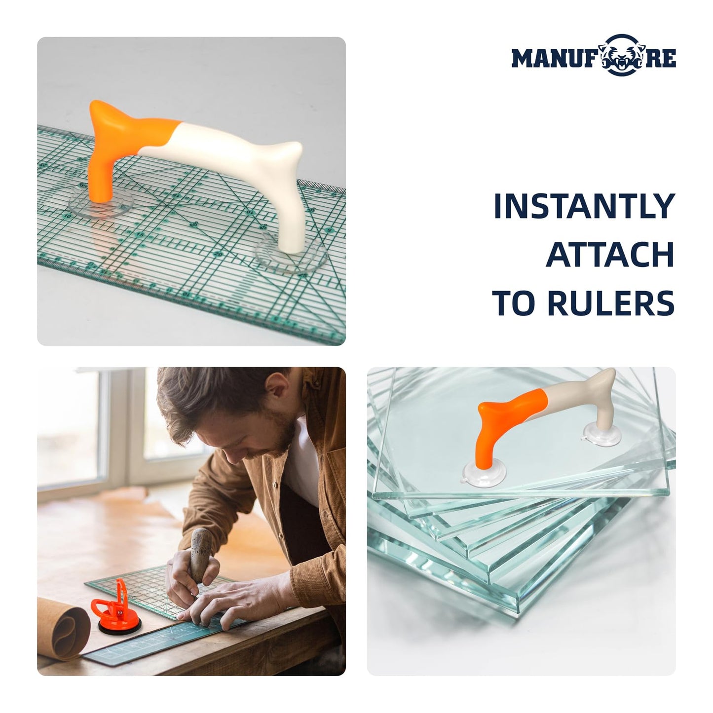 MANUFORE 3PCS Cat Style Quilting Ruler Handle Sewing Ruler Handle Tools for Sewing Work