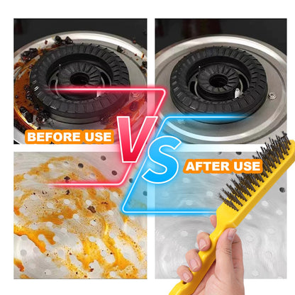 BSMstone Wire Brush Set Heavy Duty Stainless Steel Bristles Brush with Plastic Handle 2 in 1 Deeping Cleaning Tools for Rust,Welding Slay,Dirt,Painting Scrubbing