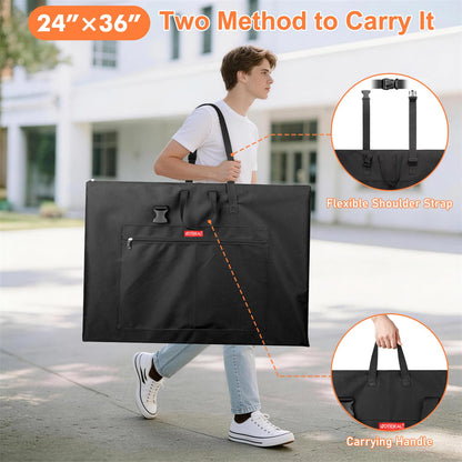 GOTIDEAL Large Art Portfolio Bag, 24x36 Inches Waterproof Art Portfolio Case with Shoulder & Handle Carry, Storage Carrying Bag for Professional Artwork Sketch Drawing Canvas Photography Poster