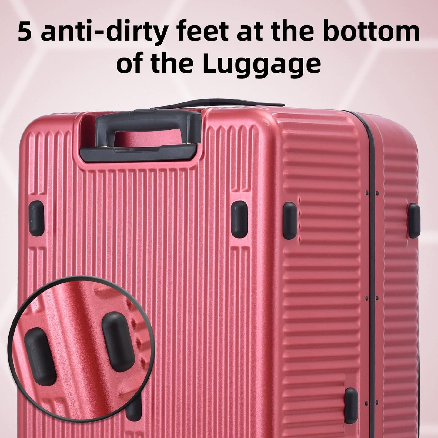 Kaleenie 2 pieces 20/29 Aluminum Frame Carry On and Checked Luggage Set with Side Opening, Lightweight Hardshell ABS+PC Trunk Suitcase with TSA Lock, 360° Universal Wheels & Adjustable Handle,Wine Red