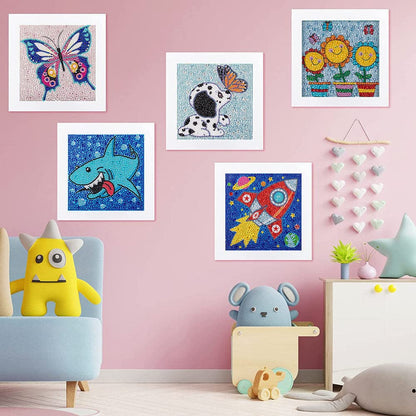 HUBENDMC 9 Pack 5D Diamond Painting Kits Cute Full Drill DIY Gem Arts and Crafts for Beginners Kids Ages 8-12 Diamond Dots for Home Wall Decor 6X6 inch