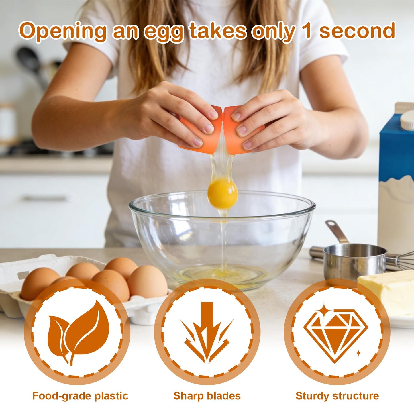 2026 New Upgrade Egg Cracker, Silicone Egg Shell Opener Suitable for Cracking Raw Eggs, Eggs Shell Breaker in Paper Box Packaging, Opens Egging with Ease, Kitchen Convenience Gadget