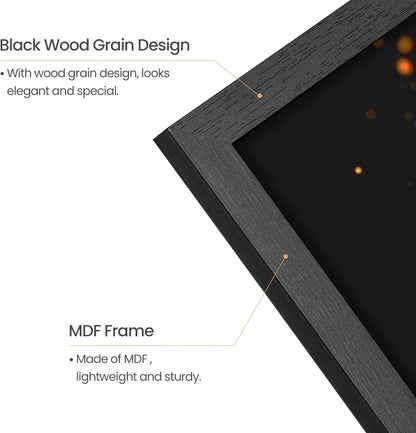 Upsimples 11x14 Picture Frame - Stylish Wall Gallery Frame in Black | Durable Engineered Wood