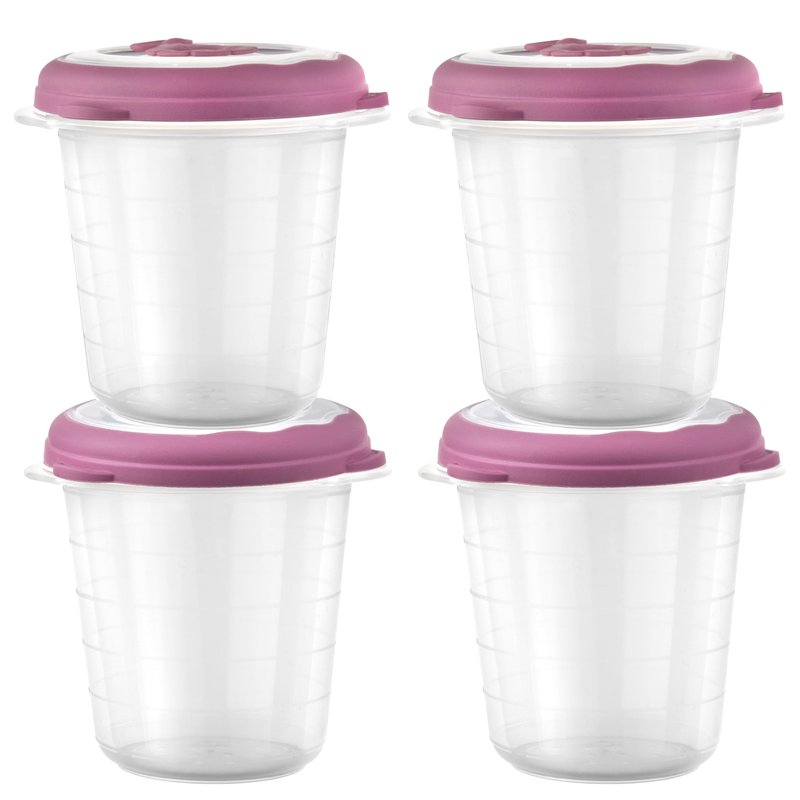 12 oz Plastic Soup Freezer Containers With Lids Reusable, Airtight Microwave Food Storage Container For Meal Prep Home-Made Soup To Go, Dishwasher Safe, Steam Vent Lids BPA-Free - 1.5 Cup - Set of 4