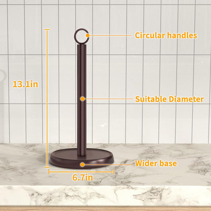 Oil Rubbed Bronze Paper Towel Holder Countertop, Oil Rubbed Bronze Kitchen Accessories Decor, Stainless Steel, Weighted Base, Paper Towel Stand for Bathroom Farmhouse Essentials