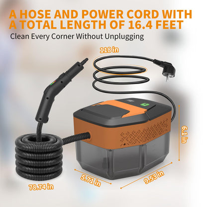Steam Cleaner,3-Level Adjustable Handle,60.87oz Tank 15s Heat-Up,2500w Portable Steamer for Cleaning,Handheld Steam Cleaner for Home for Dirt,Grease,Bed Bugs,Grout,Tile,Floor,Car