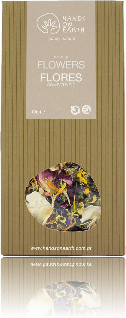 Organic Mixed Dried Edible Flower Petals, 10g (0.35 oz) - for Cake Decorating, Culinary, Baking, Cocktail