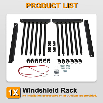 ECOTRIC 5-Lite Windshield Glass Rack 24-Inch Height Windshield Rack Auto Glass w/Rubber Foam Pads, Mast Locks Replacement Windshield Window Holder Steel