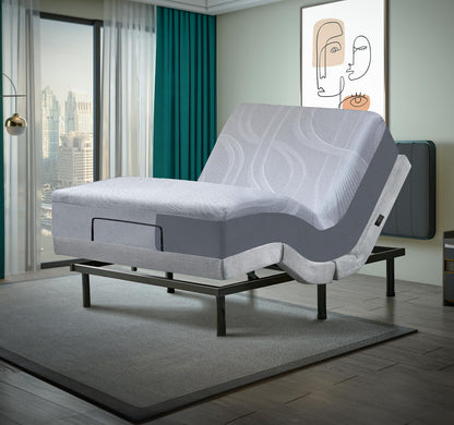 Premium Full Adjustable Bed with 14 Inch Prime Gel Memory Foam Mattress, Massage, Zero Gravity, Anti-Snore, Programmable Memory Positions, USB, Underbed Lighting, Zero Clearance