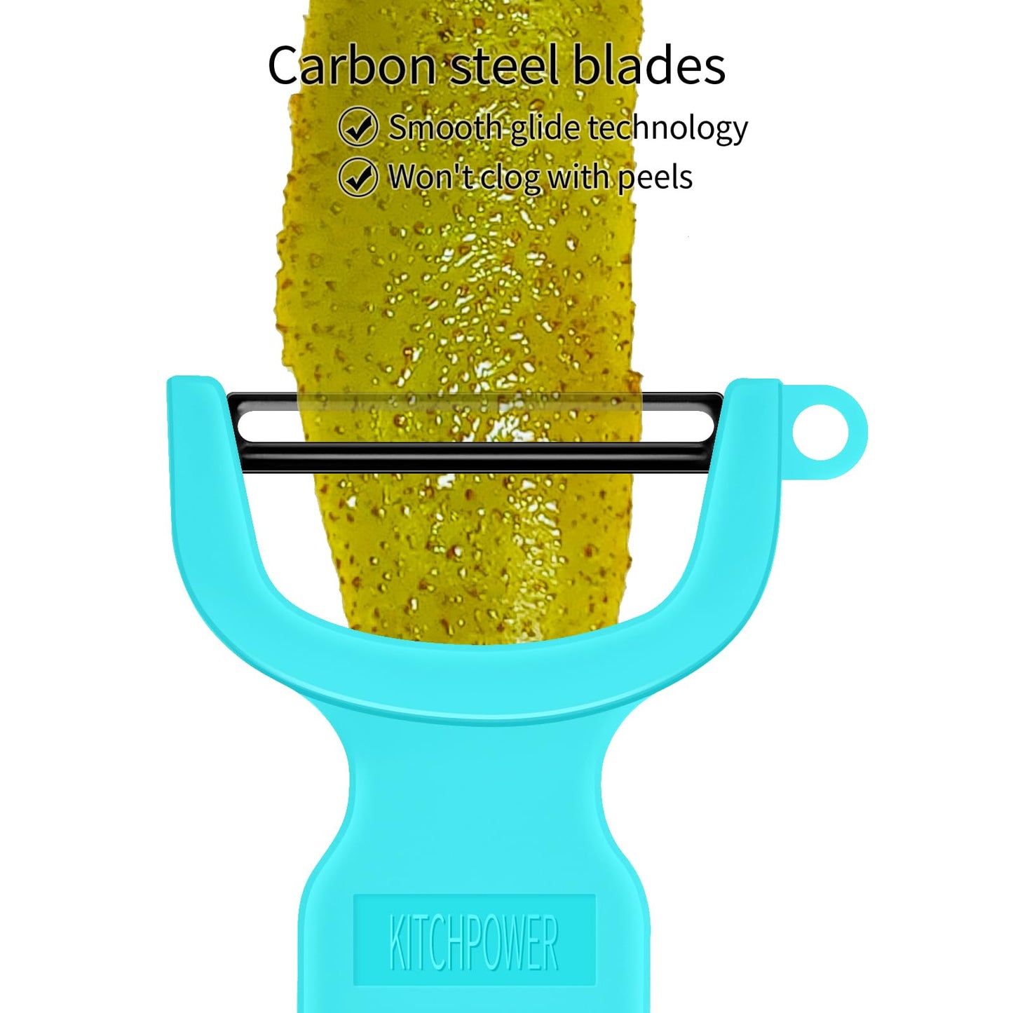 Original Vegetable Peeler, Potato Peelers for kitchen Carbon Steel Blade 3-Pack Orange/Blue/Yellow