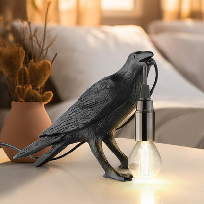 Skiennix Halloween Crow Lamp - Gothic Raven Table Light for Bedroom & Living Room Decor