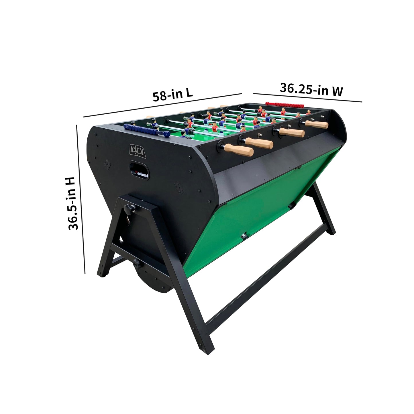 KICK Triplex 55″ Telescopic Rods 3-in-1 Swivel Multi Game Table (Black) – Foosball, Pool/Billiards & Air Hockey