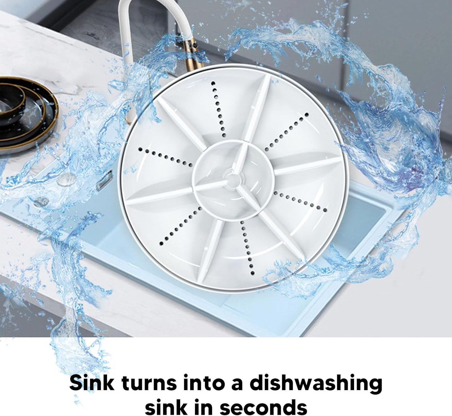 TOPINCN Portable USB Dishwasher: Mini Dish Washing Machine for Household Kitchen, Quickly Removes Dishware, Red