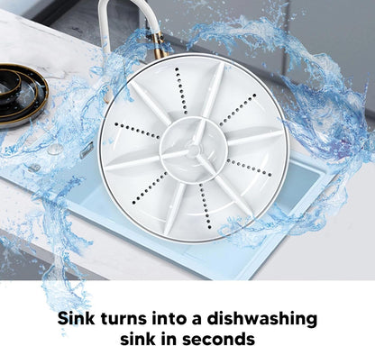 TOPINCN Portable USB Dishwasher: Mini Dish Washing Machine for Household Kitchen, Quickly Removes Dishware, Red