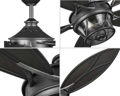Progress Lighting Alfresco Collection 54" Indoor/Outdoor Five-Blade Architectural Bronze Ceiling Fan