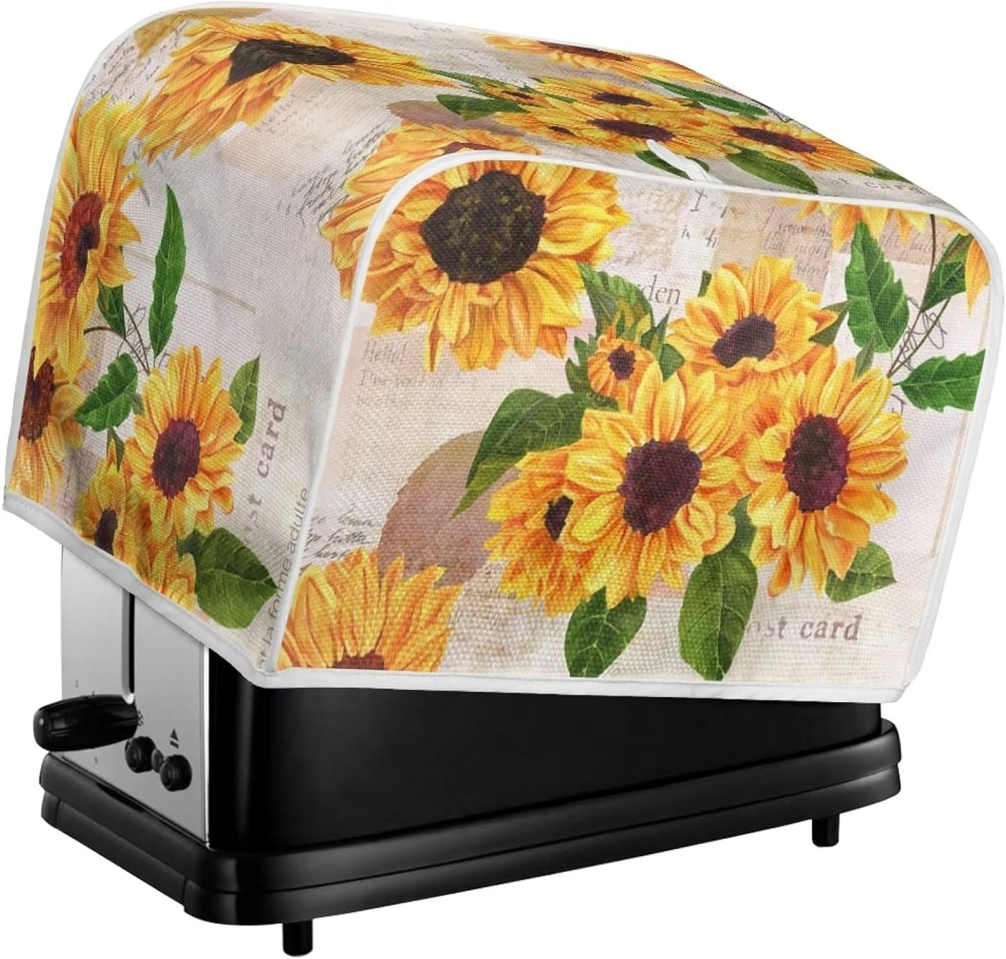 Sunflowers Print Kitchen Appliance Cover, 3 Slice Toaster Flower Small Appliance Parts, Stain Resistant Coffee Maker