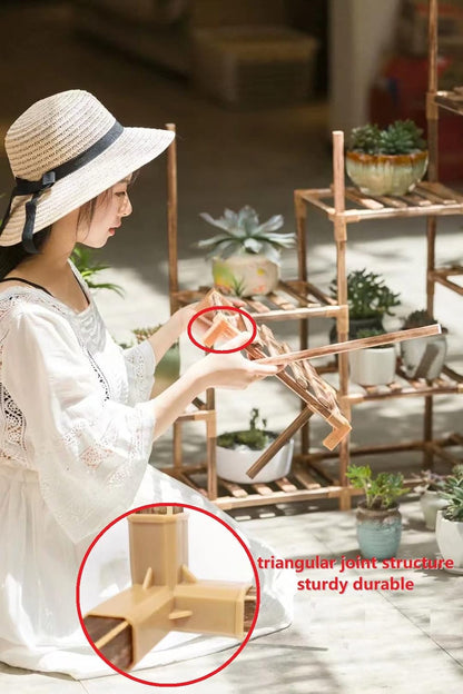 NIREUS Plant Stand Indoor and Outdoor,Wooden Plant Stand Multi Terrace Living Room Corner Balcony and Garden, Wooden