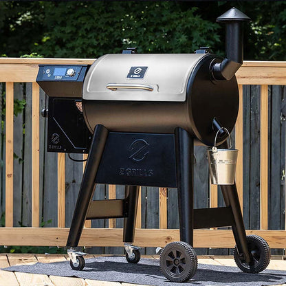 Z GRILLS 450E Pellet Smoker Grill, Upgrade PID 3.0 Temperature Control (180-450°F), 459 SQ.IN Cooking Area, 8 in 1 BBQ Grill,Hopper Cleanout, Meat Probe, Rain Cover, for Backyard Camping