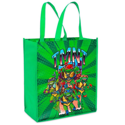 Teenage Mutant Ninja Turtles Tote Bag Bundle - TMNT Accessories Bundle with 3 Grocery Bags Featuring Donatello, Leonardo, Michelangelo, Raphael Plus Stickers | TMNT Reusable Bags