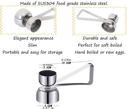 Sagapo 1 Egg Cracker Topper,Double Cups Opener shell Cutter Precise Remover Tool for RawSoft Hard Boiled Egg,Environmentally friendly 304stainless steel Not discolored Resistant high temperature