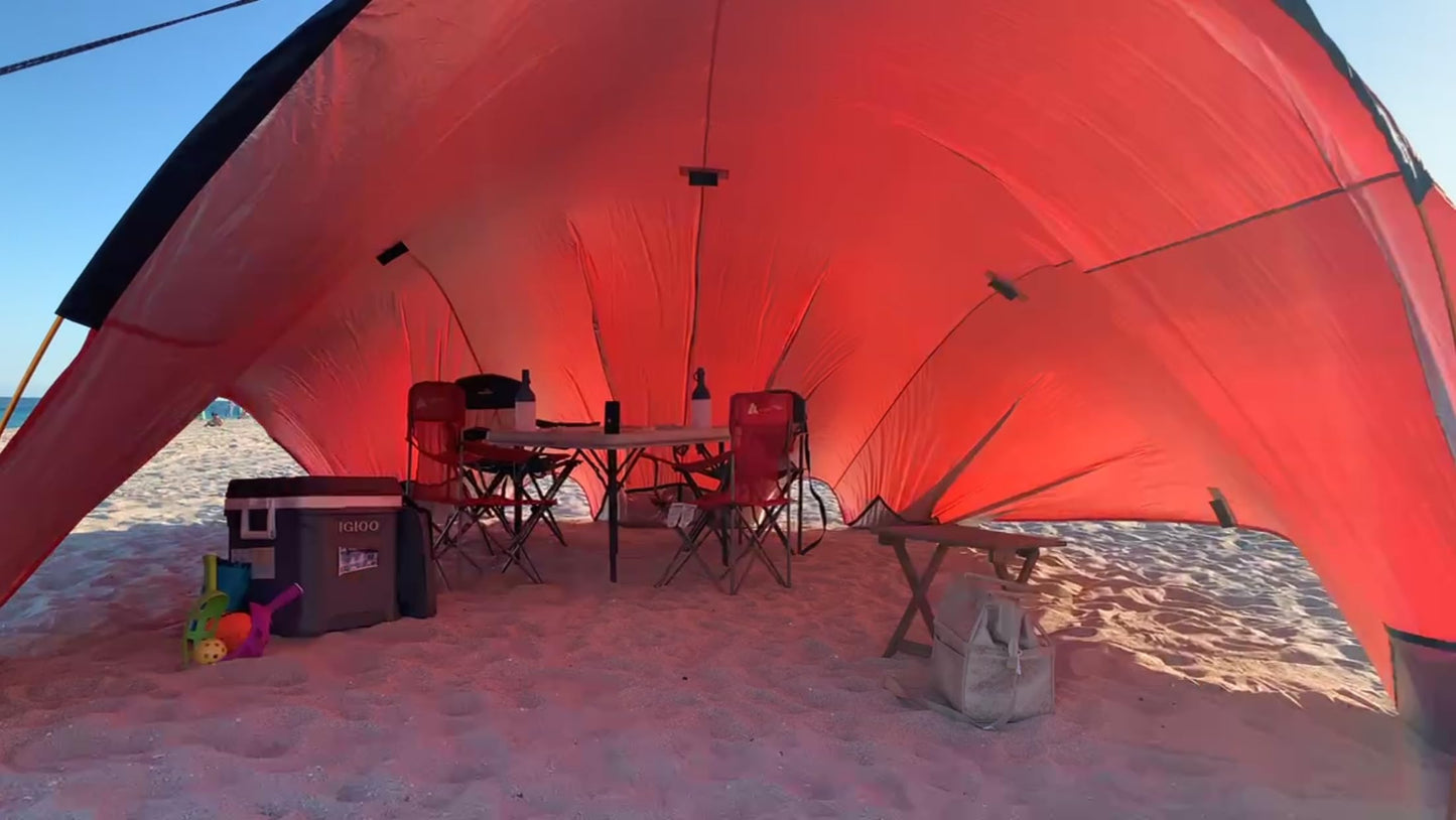 Beach Bubble Family Edition, The Ultimate Private Wind Supported Beach Cabana, +50 UPF, 12 Person Capacity