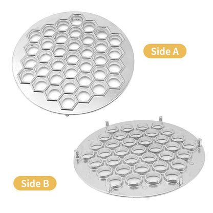 Hoypeyfiy Russian Ravioli Maker Dumplings Mold Metal Maker Pelmeni Meat Dumplings Maker 37 Holes Handmade Dumpling Cutter Silver for Holiday Party Household Use