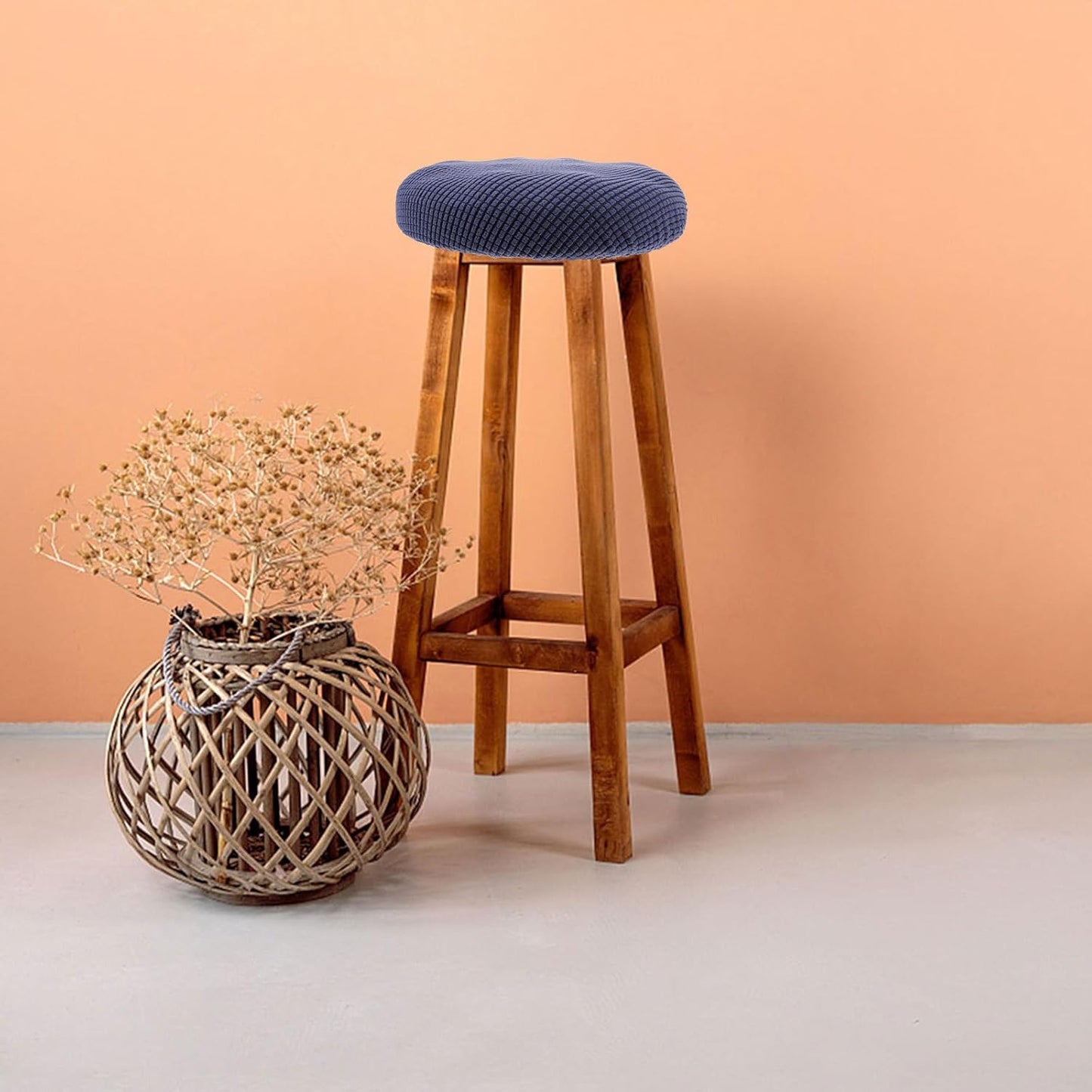 Veemoon Round Stool Covers, Soft Bar Stool Chair Cushion Cover with Elastic Non-Slip Bottom, 11 inches Width