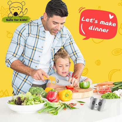 Kids Chef Knife Set for Real Cooking with Safe Finger Guard, Stainless Steel Blade, Kid-Friendly