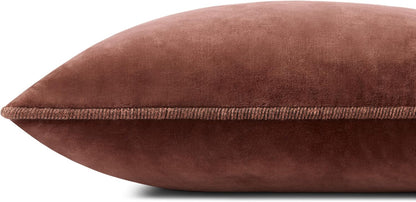 Loloi Liza Pillow - 13'' x 21'' Cover with Down Filling in Cinnamon Color