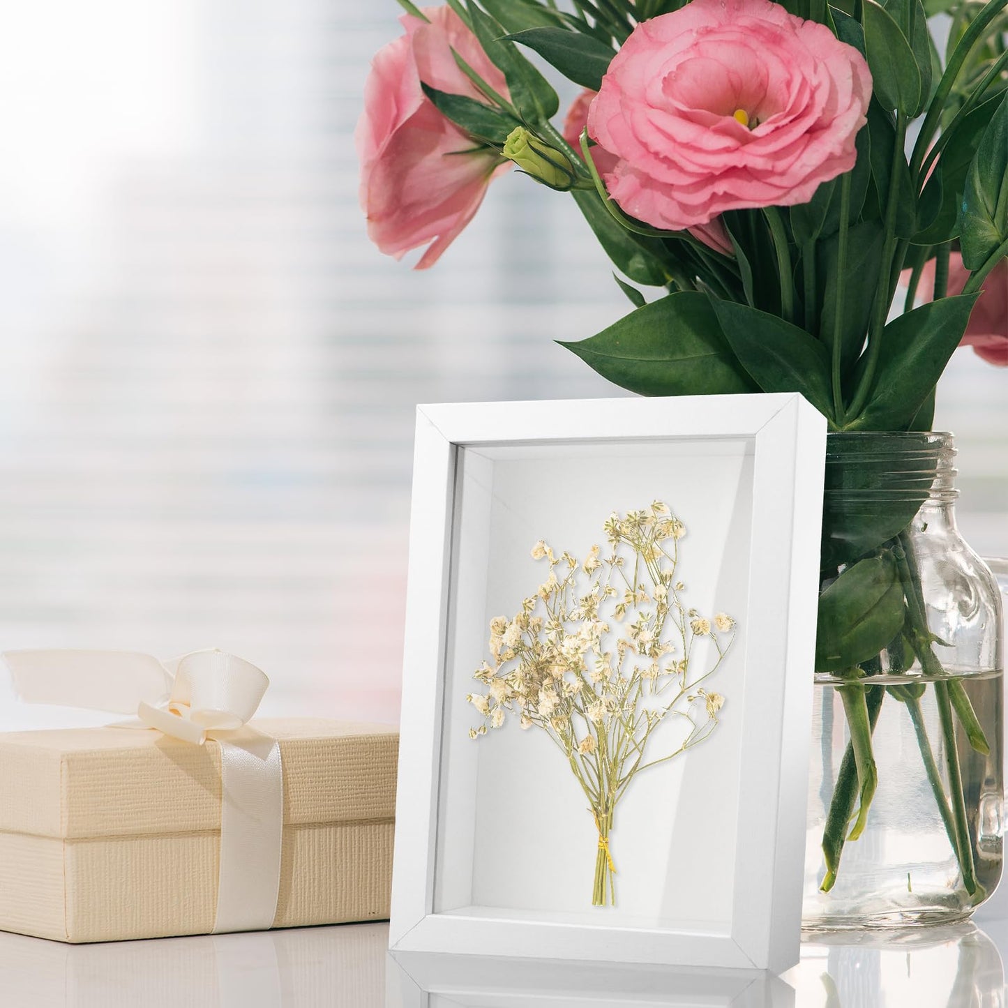 6 Pack 4 x 6 Inches Shadow Box Frame, Small Wood Frame Memory Display Cases,1.2in Depth Picture Case for Dried Flowers, DIY Craft, Memorabilia, Medals and Photos