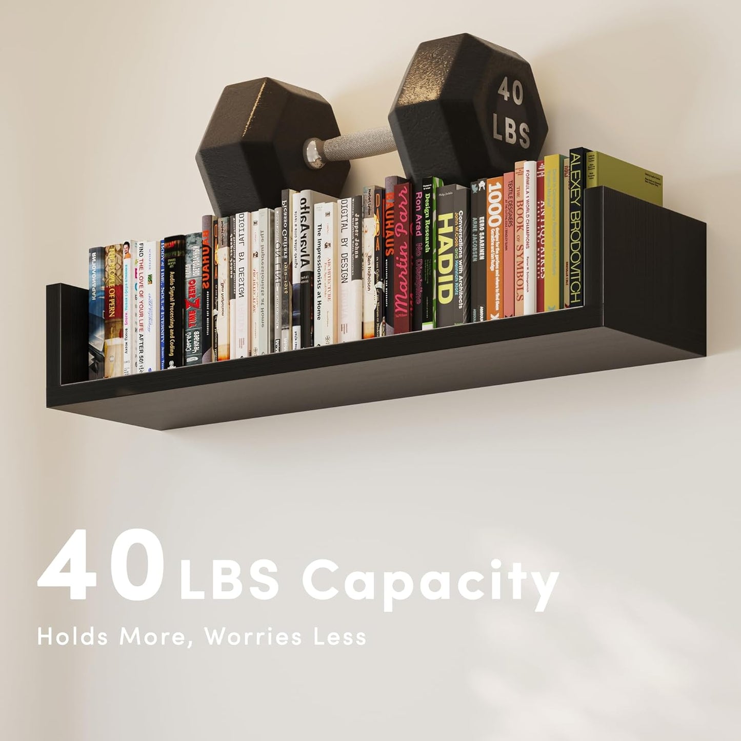 VMROF Set 4, 17 Inches, 4) Wall Bookshelf, of U Shaped Floating Bookshelf, Hanging Bookshelves for Wall, Wall Mounted