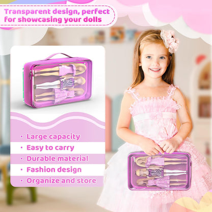 Barbie | 12-Inch Doll Carrying Case - Spacious Design for Dolls & Accessories | Fits 6 Dolls