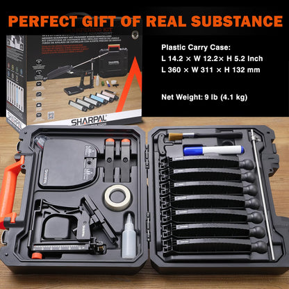 SHARPAL 202H Precision Knife Sharpening System–Adjustable Angle 10–35° Knife Sharpener Kit with 7 Abrasives (Diamond 220/325/600/1000, Whetstone 3000/6000, Leather Strop), Premium Fathers Day Gift