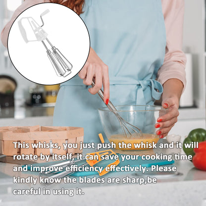 Egg Beater Mixer,Stainless Steel Rotary Hand Whip Whisk Hand Mixer Plus Egg Beater Cooking Tool Suitable For Kitchen Gadget