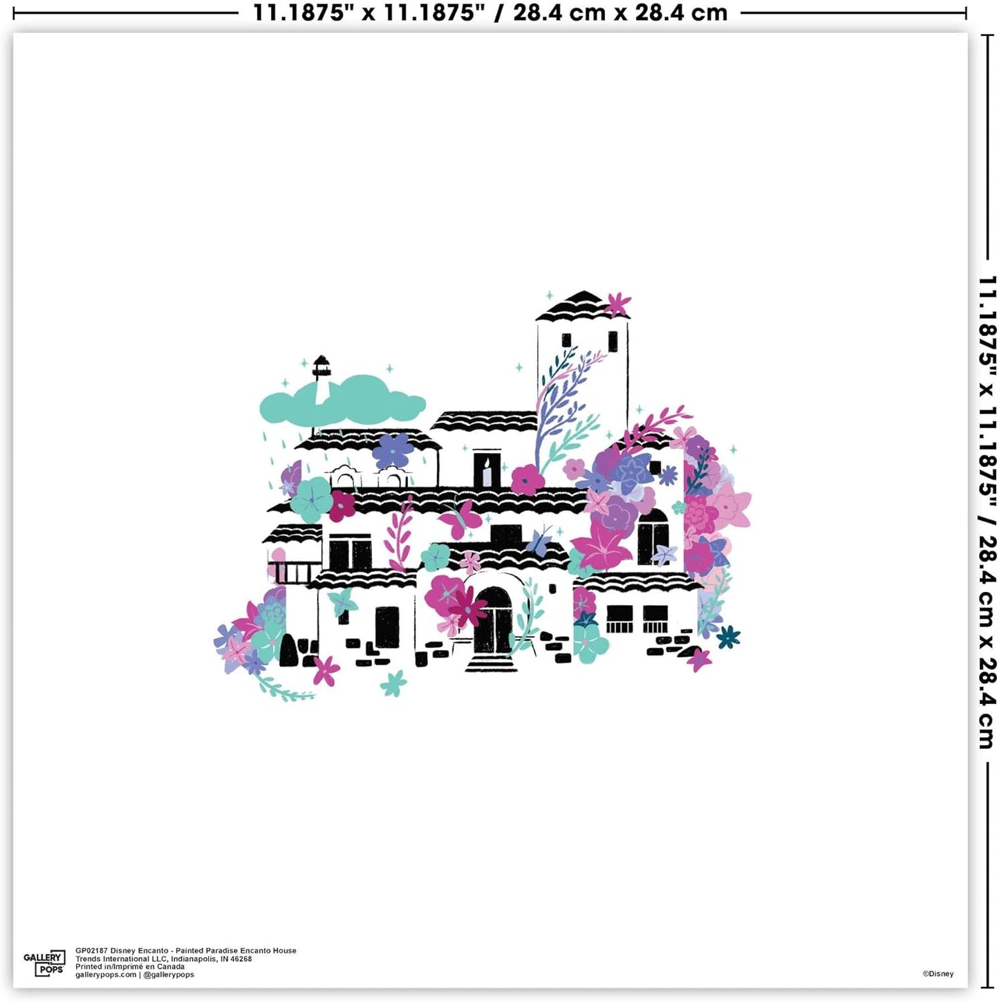 Trends International Gallery Pops Disney Encanto - Painted Paradise House Wall Art Poster, 12" x 12"