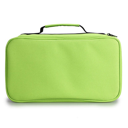 BTSKY Art Marker Carrying Case Lipstick Organizer-60 Slots Canvas Zippered Markers Storage for Touch Spectrum Noir Paint Sharpie Markers, Empty Wallet Only(Green)