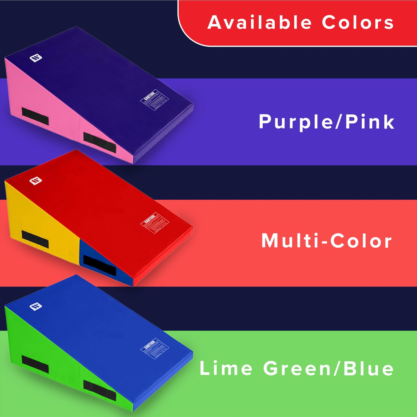 We Sell Mats Gymnastics Incline Mat, Folding and Non-Folding Cheese Wedge Skill Shape, Tumbling Mat for Gymnastics Training, Cheerleading and Obstacle Courses, Purple / Pink, 60" x 30" x 15" - Medium