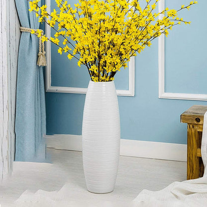 sdneNest Floor Vase Ceramic Handcrafted Gifts Decoration Porch Living Room Flower Arrangement 60cm*13cm*13cm.