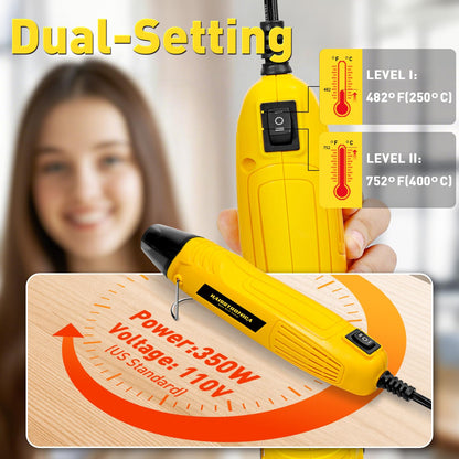 haisstronica Mini Heat Gun 350W+haisstronica 520PCS Marine Grade Heat Shrink Wire Connectors