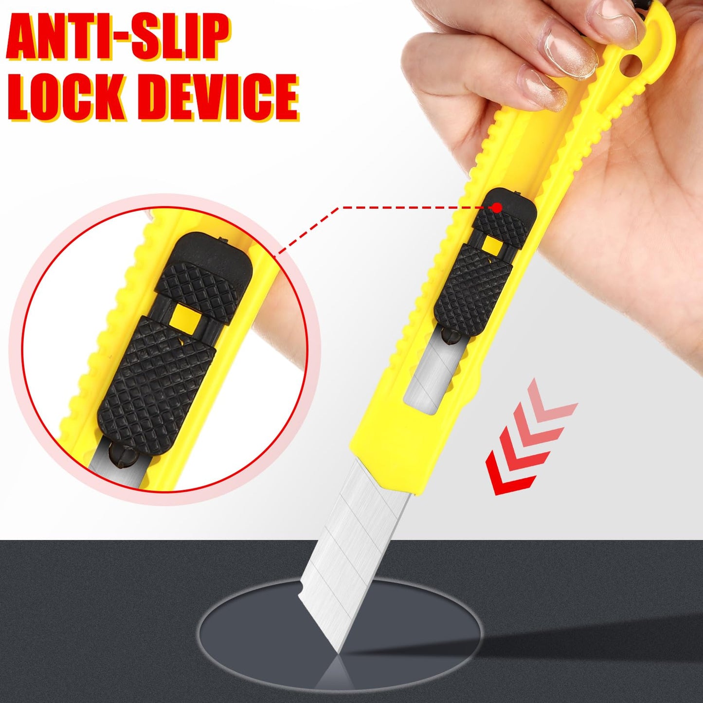 WILLBOND 120 Pack Box Cutter Retractable Utility Knife 18 mm Wide Blade Card Cutter with Snap off for Cardboard Art Craft for Office and Home Use (Multicolor)