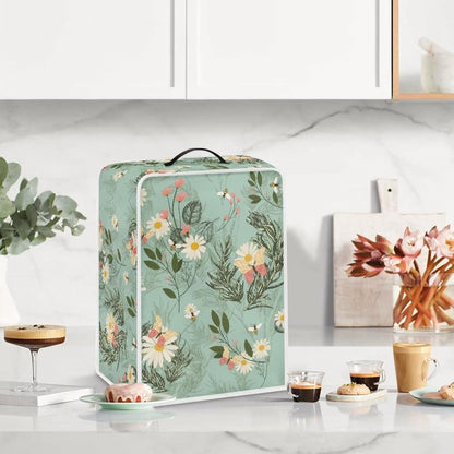 Coffee Maker Cover - Kitchen Appliances Protector for Most Standard Coffee Makers, Dust Cover with Daisy Leaf Design