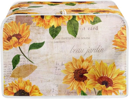 Sunflower 2 Slice Toaster Covers, Lightweight Kitchen Appliance Protection, Durable Decorative Accessories, Universal