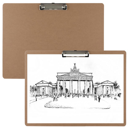2PCS Extra Large A3 Horizontal Clipboard, 13'' x 17'' Wooden Low Profile Clip for Drawing Sketching Art Supplies Landscape