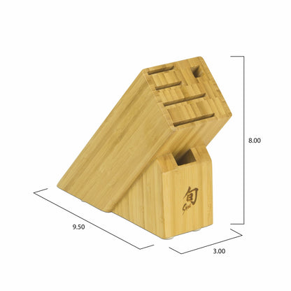Shun Slimline Knife Block, 6 Slot Knife Holder, Made from Genuine Bamboo, Kitchen Storage for Professional and Home Chefs
