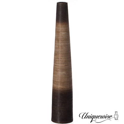 47-Inch Tall Handcrafted Brown Ceramic Floor Vase - Waterproof Cylinder-Shaped Freestanding Vase, Ideal for Tall Floral Arrangements and as a Standalone Piece