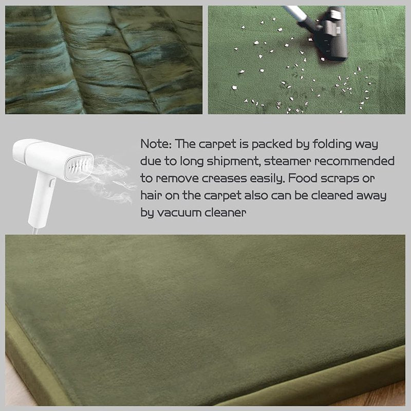 MAXYOYO Baby Play Mat, 1.2" Thick Memory Foam Soft Padded Carpet with Non-Slip Backing, 3x5 ft Japanese Tatami Rug Living Room for Kids, Toddler, Children, Nusery(Olive Green)